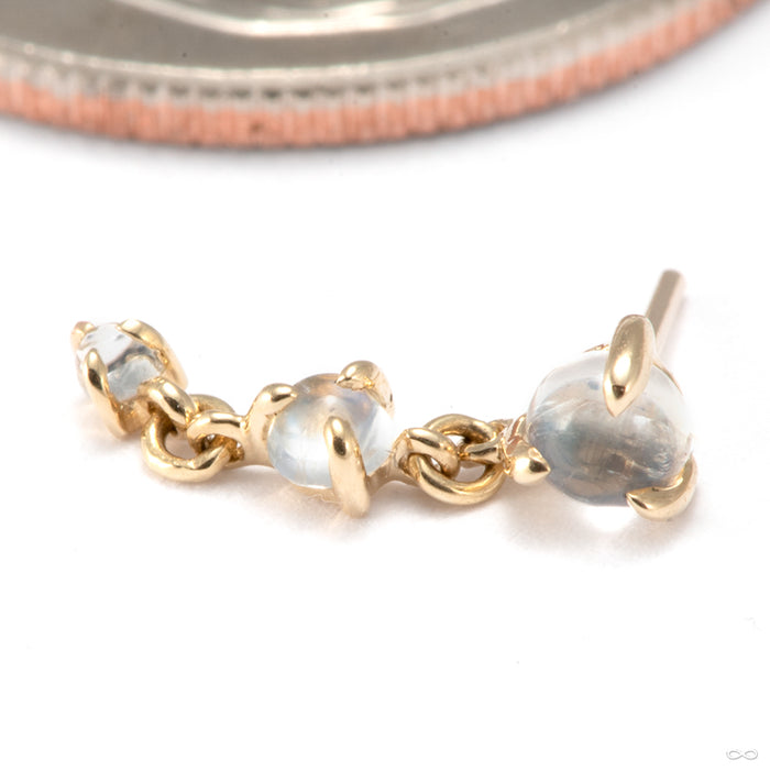 Cascade 3 Press-fit End in 14k Yellow Gold with Moonstone from Modern Mood