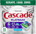 Cascade Platinum Dishwasher Pods, Dishwasher Detergent, Dish Detergent Soap, Fresh, 12 count