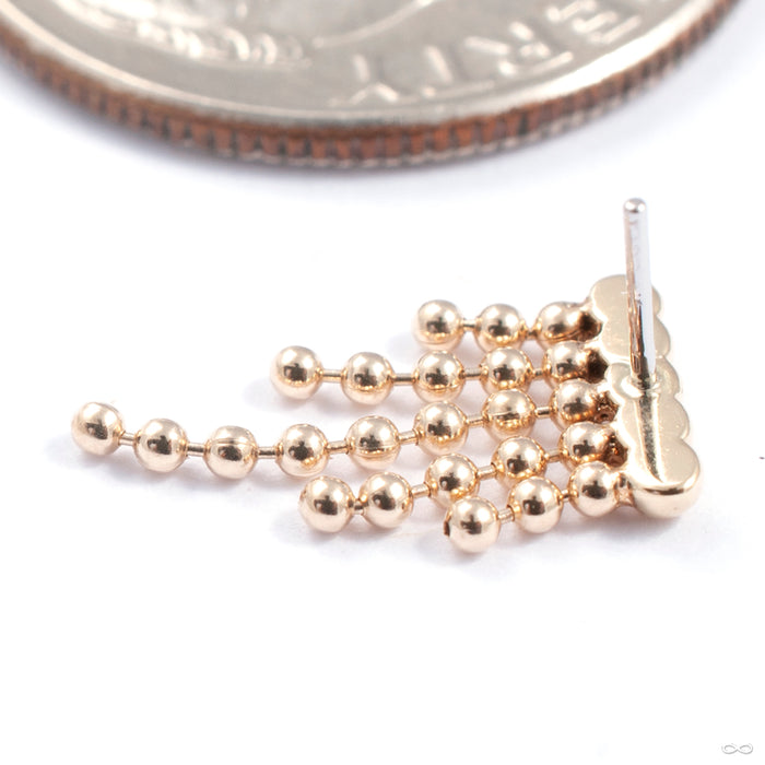 Cascade Press-fit End in Gold from Quetzalli in yellow gold back detail