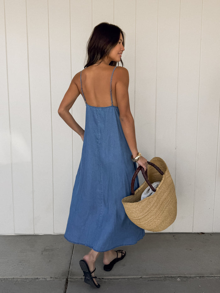 Cayucos Denim Midi Dress - Stitch And Feather