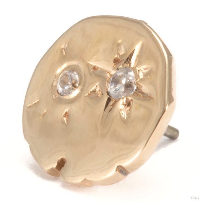 Celestial Press-fit End in Gold from Maya Jewelry showing close up detail