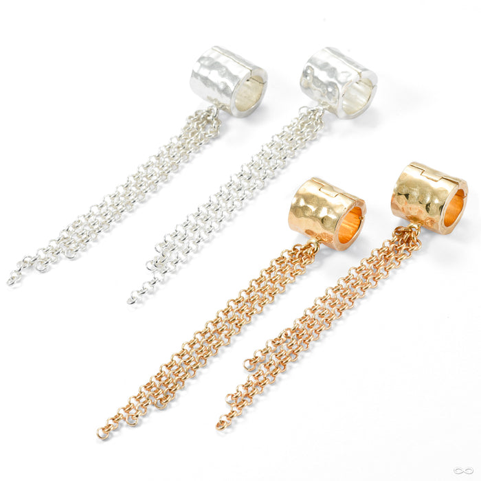 Chained Hammered Clicker Cuffs from Symmetry Body Jewelry in various materials