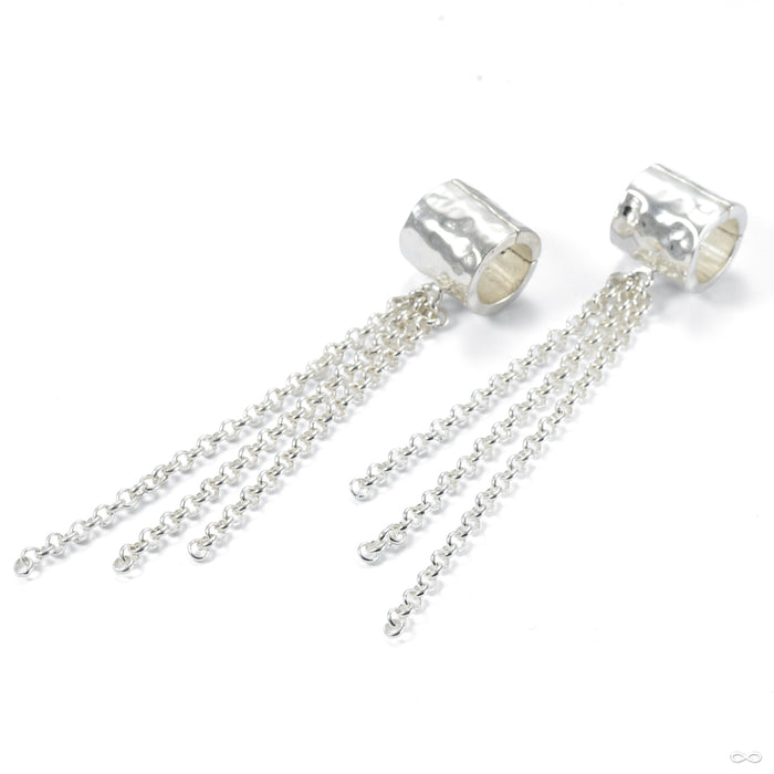 Chained Hammered Clicker Cuffs from Symmetry Body Jewelry in silver plated brass