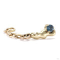 Chained Molten Press-fit End in Gold from Sacred Symbols with blue sapphire