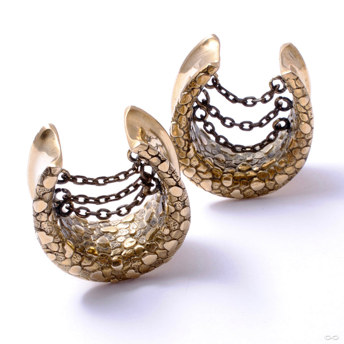 Chained Textured Saddle Spreader Weights from Oracle in brass