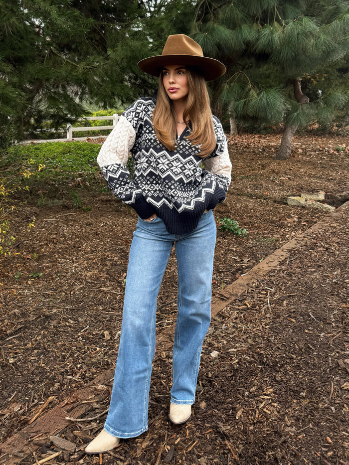 Chalet Half Zip Sweater - Final Sale - Stitch And Feather
