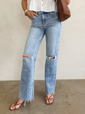 Charli Distressed Wide Leg Jeans - Stitch And Feather