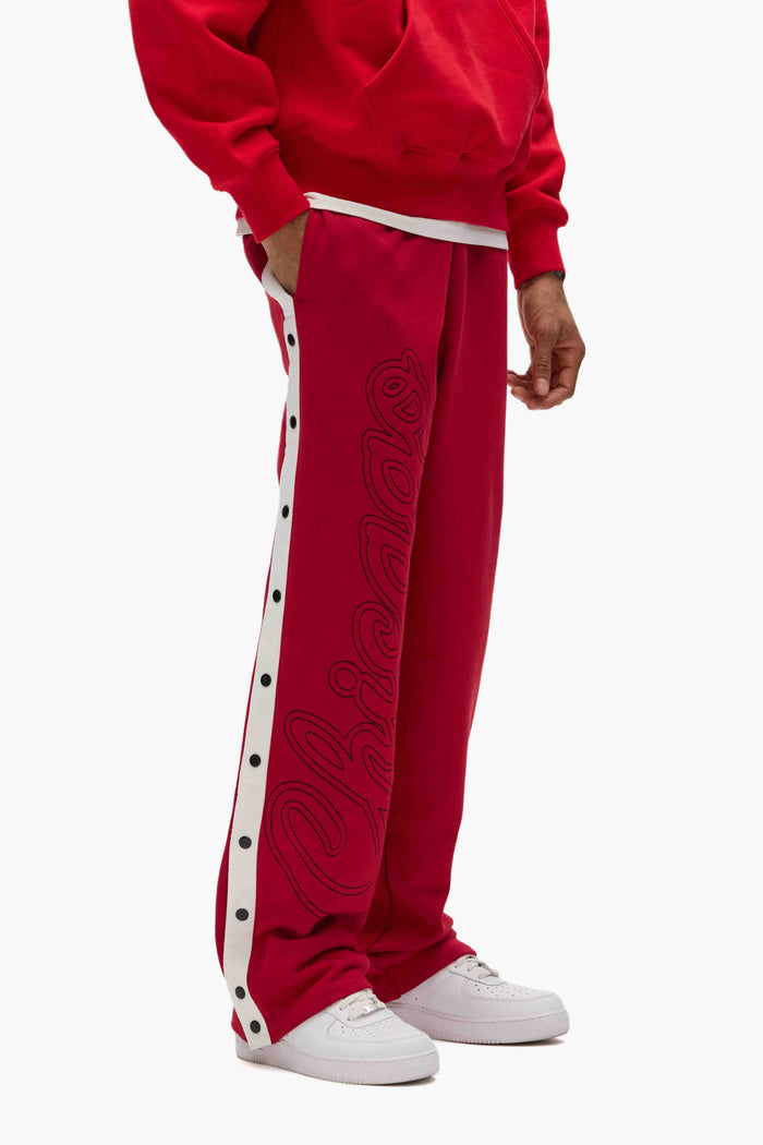 Chicago Bulls Snap Pants with snap buttons, elastic waistband, and embroidered details