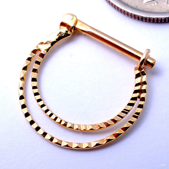Chit Hinged Ring in Gold from Quetzalli in yellow gold