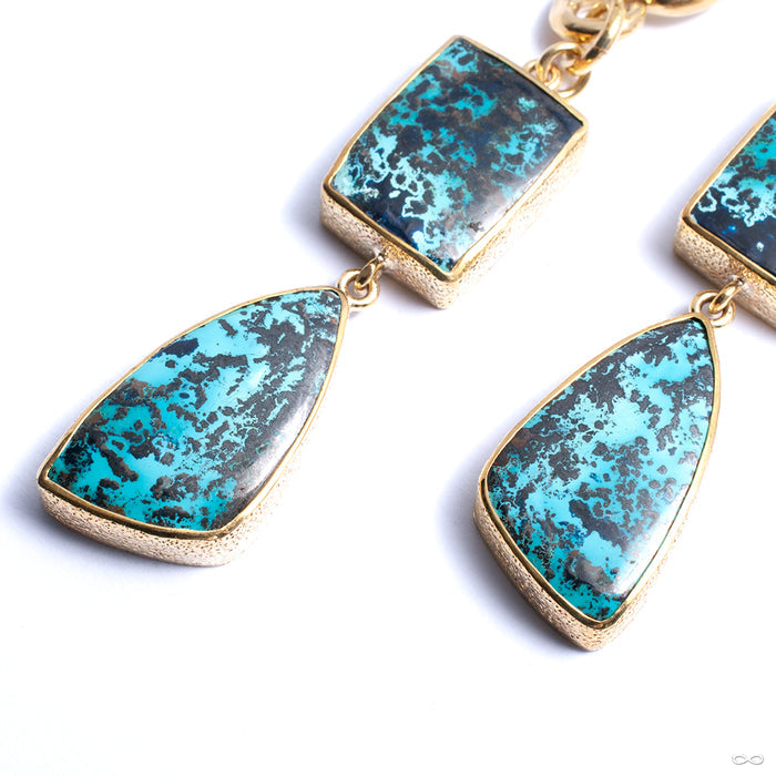 Chrysocolla Dangles with Brass Coils from Diablo Organics