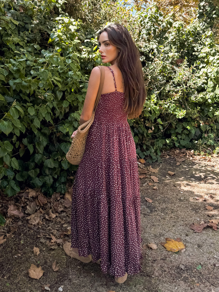 Ciara Polka Dot Maxi Dress - Stitch And Feather