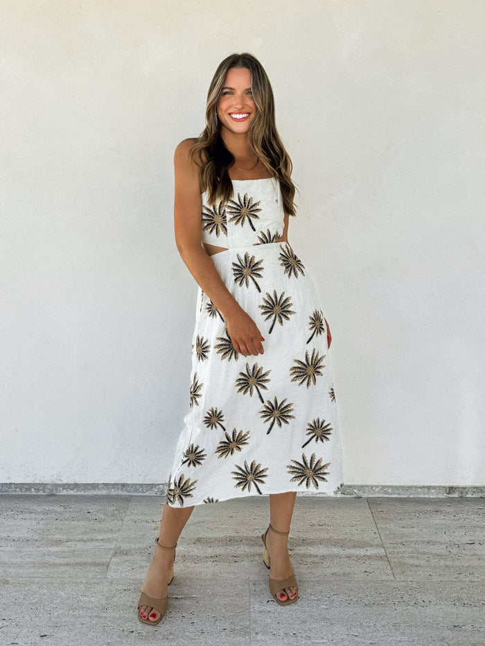 Cisco Embroidered Midi Dress - Stitch And Feather