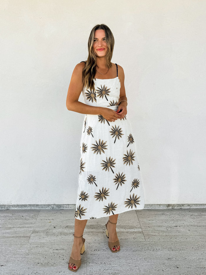 Cisco Embroidered Midi Dress - Stitch And Feather