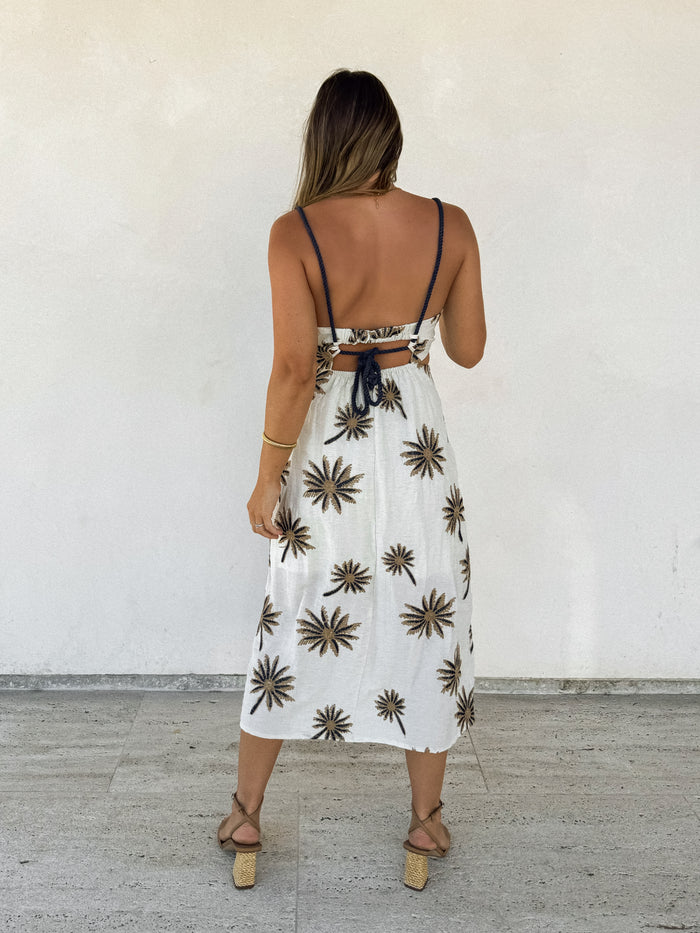 Cisco Embroidered Midi Dress - Stitch And Feather