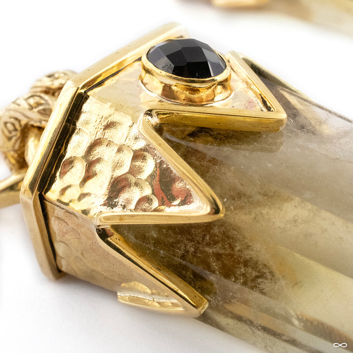 Citrine and Black Obsidian Dangles with Brass Saddle Spreaders from Diablo Organics