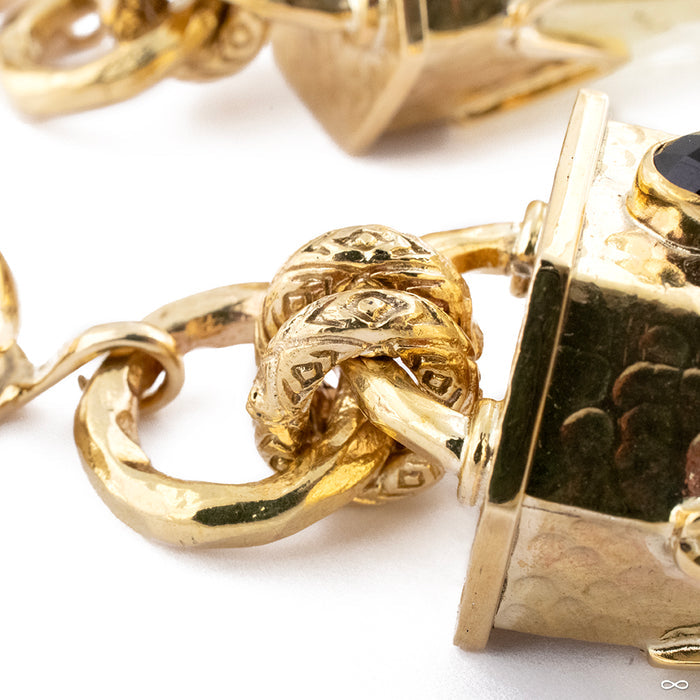 Citrine and Black Obsidian Dangles with Brass Saddle Spreaders from Diablo Organics
