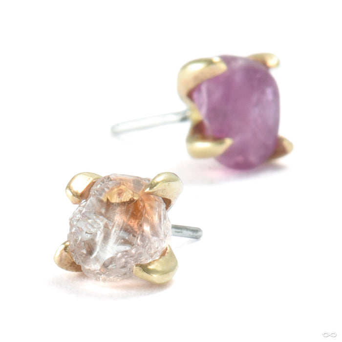 Claw-set Sapphire Press-fit End in Gold from Quetzalli in assorted materials