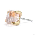 Claw-set Sapphire Press-fit End in Gold from Quetzalli with clear sapphire with peach inclusions