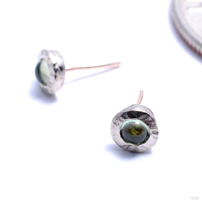 Clementine Press-fit End in Gold from Pupil Hall with green tourmaline