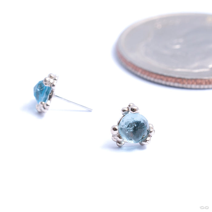 14k White Gold / Blue Topaz