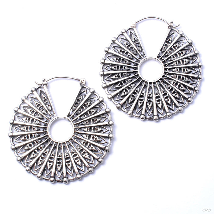 Cloak Earrings from Maya Jewelry in White Brass