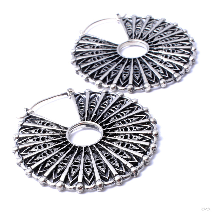 Cloak Earrings from Maya Jewelry in White Brass