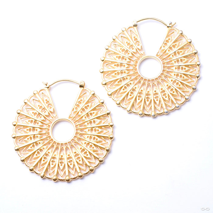 Cloak Earrings from Maya Jewelry in Yellow Gold