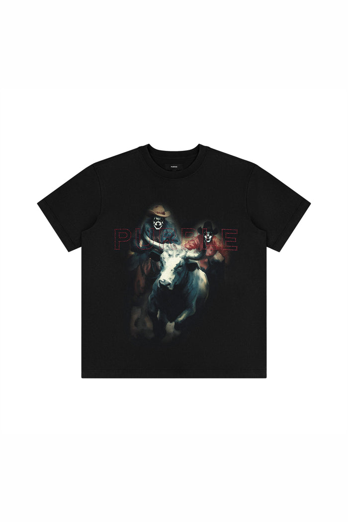Clowns Tee white regular fit heavyweight jersey with acid wash and digital print, size XS-3XL