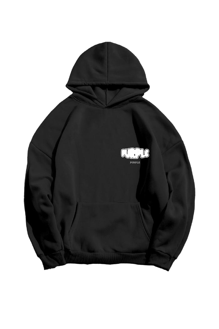 Color Pop Hoodie in oversized fit with Purple Brand logo on left chest and back graphic.
