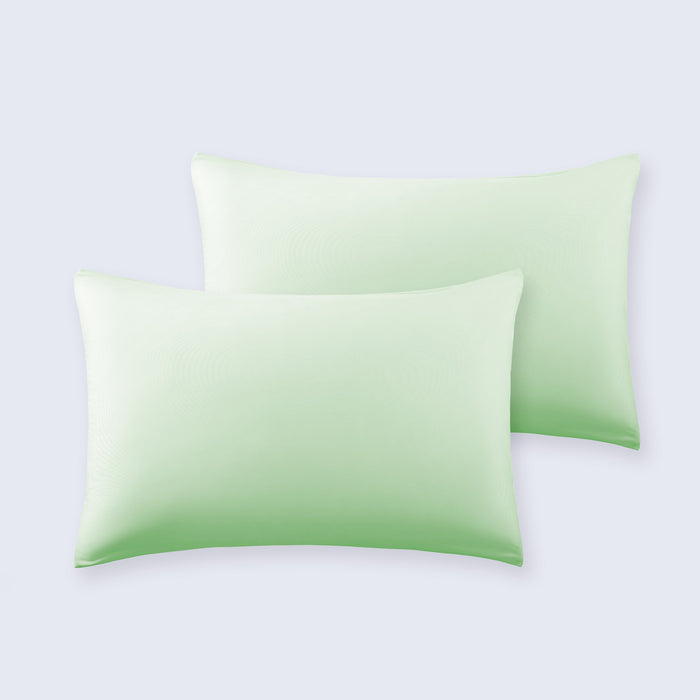Light green cooling pillowcase set for hot sleepers