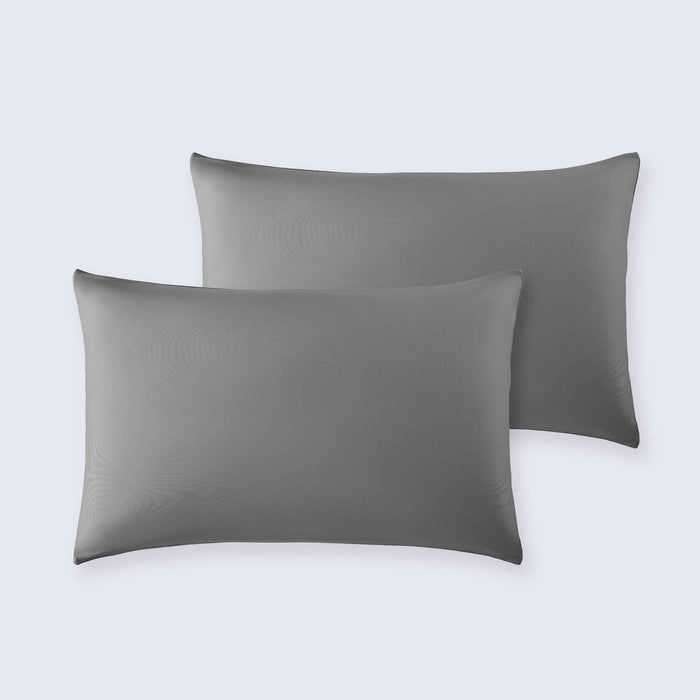 Dark gray cooling pillowcase set for hot sleepers