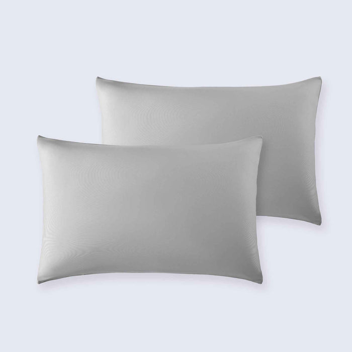 Gray cooling pillowcase set for hot sleepers