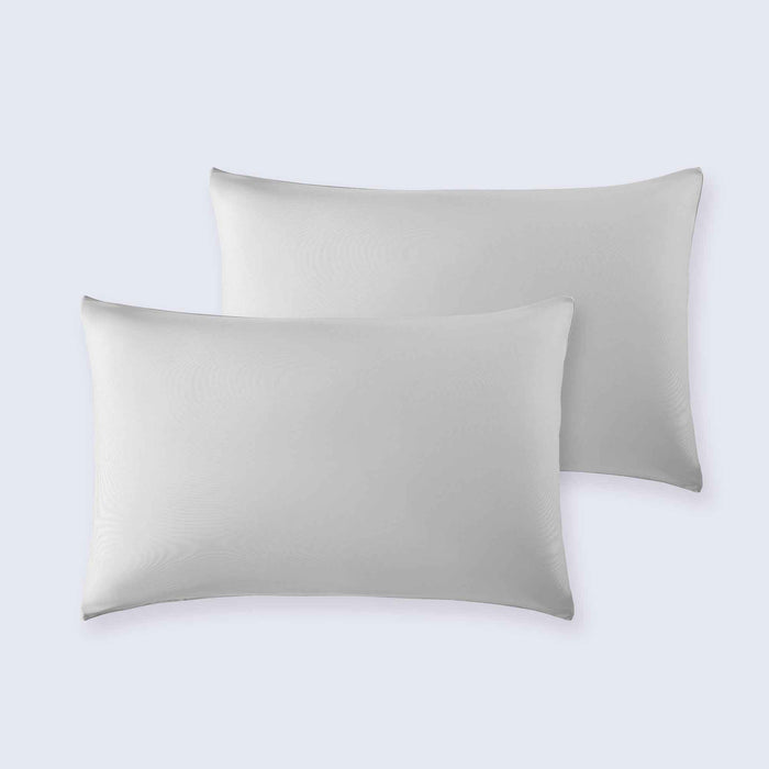 Light gray cooling pillowcase set for hot sleepers