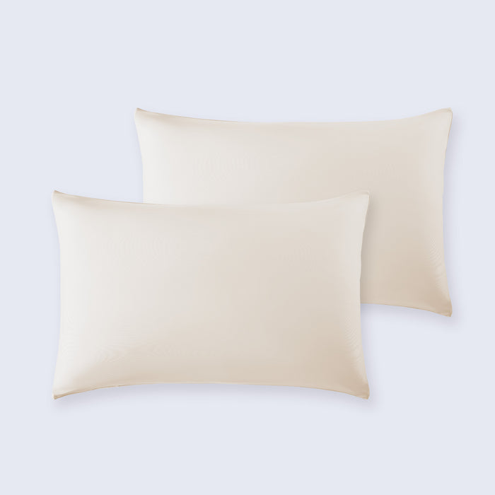 Beige cooling pillowcase set for hot sleepers