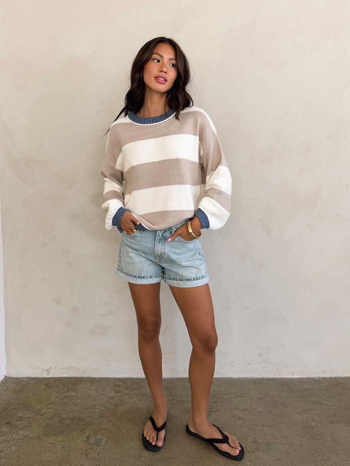 Coronado Oversized Stripe Sweater - Stitch And Feather