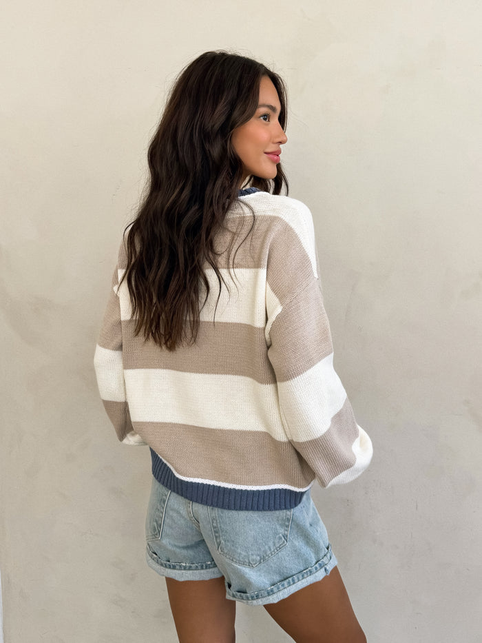 Coronado Oversized Stripe Sweater - Stitch And Feather