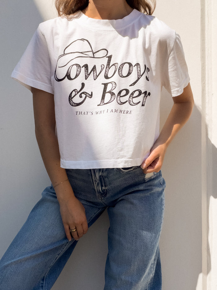 Cowboys & Beer Crop Tee - Final Sale - Stitch And Feather