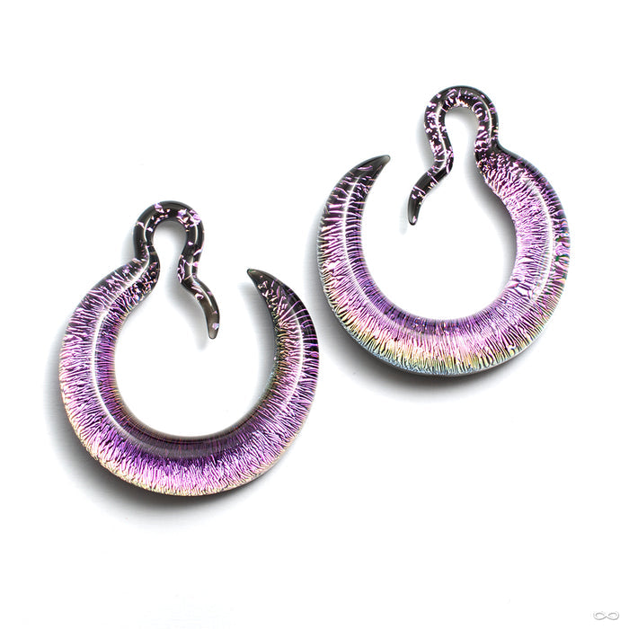 Crescent Dichroic Hoops from Gorilla Glass in pink