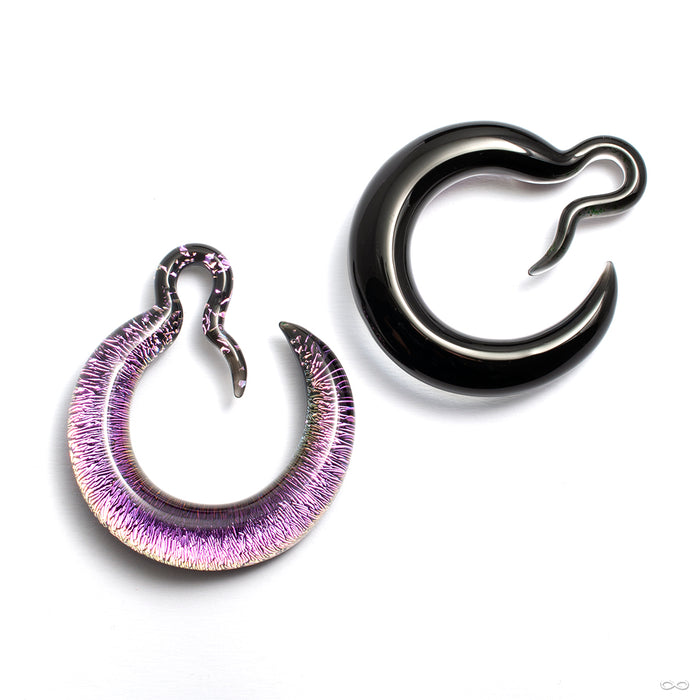 Crescent Dichroic Hoops from Gorilla Glass in pink