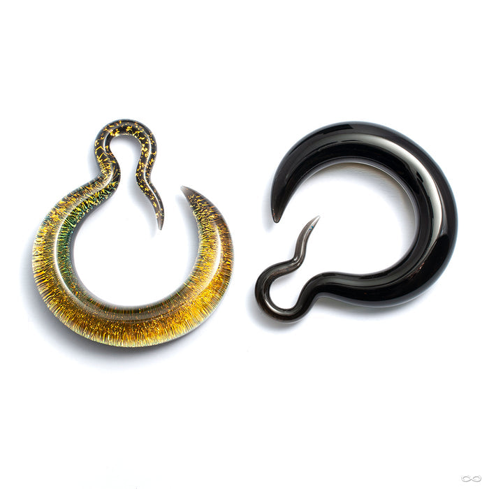 Crescent Dichroic Hoops from Gorilla Glass in gold