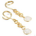 Crossovers in Brass with Mini Faceted Moonstone Drops from Oracle