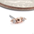 Crushing Press-fit End in 14k Rose Gold with Clear CZ from Buddha Jewelry