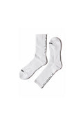 Crystal Crew Sock OS white cotton blend with rib arch support and jacquard logo.