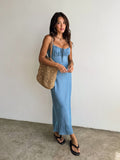 Crystal Denim Midi Dress - Stitch And Feather