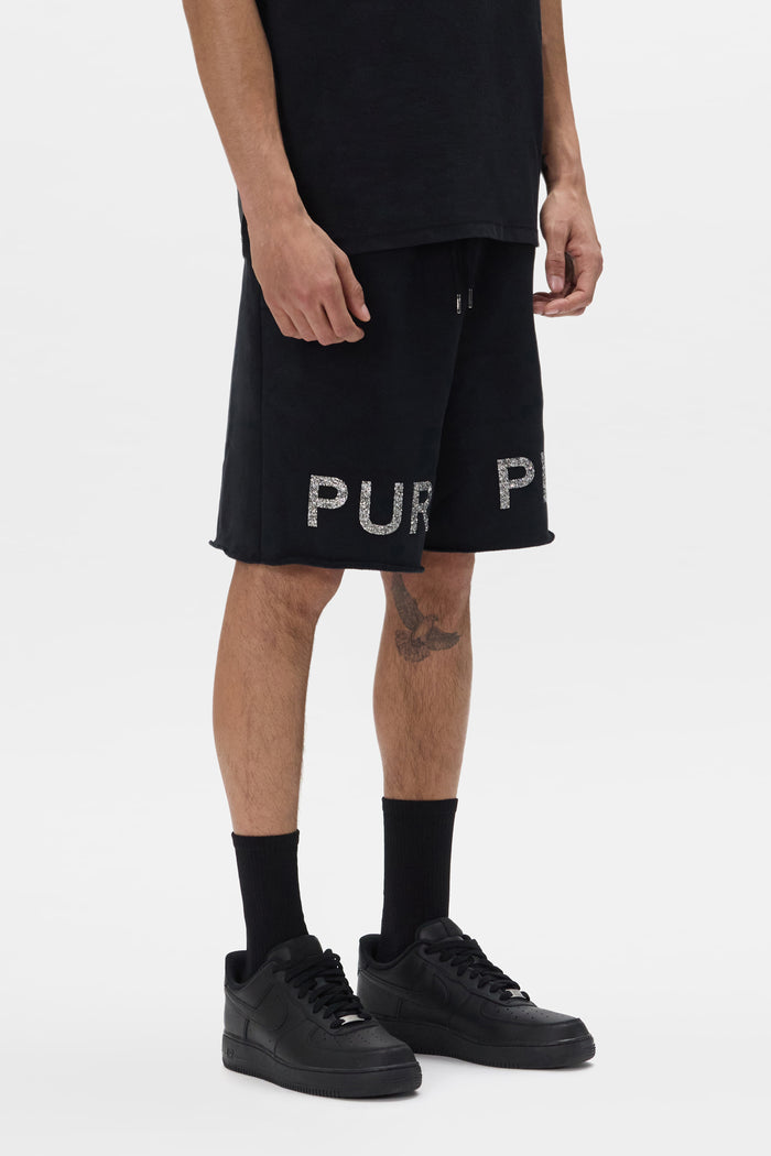 Crystal Wordmark Shorts in relaxed fit with side pockets and waistband drawcord, made of 100% cotton.