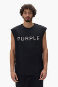 Crystal Wordmark Tank Top in fine rock crystal texture, available in multiple sizes.
