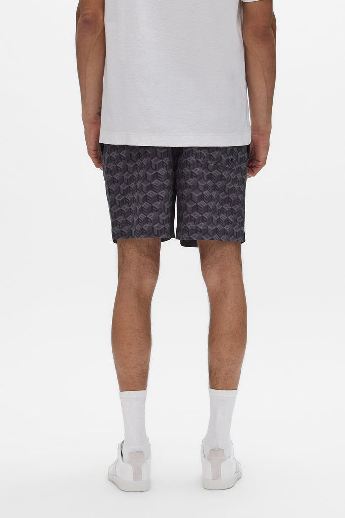 Cube Monogram All Around Short in regular fit with elastic waistband and digital print.