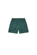 Cube Monogram Shorts in green, relaxed fit, made of 100% Tencel lyocell fabric.