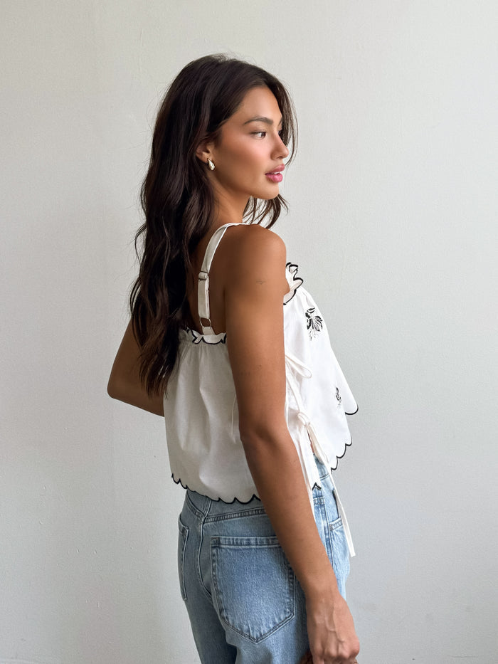 Cylas Embroidered Tank Top - Stitch And Feather