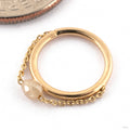 Cylinder Stone Chained Seam Ring from Pupil Hall in 14k Yellow Gold with Diamond